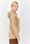 Women Hooded Knitted Sweater, Tan - 2
