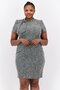 Women Textured Mini Dress, Grey