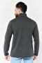 Men High Neck Heather Long Sleeve Sweatshirt, Charcoal - 2