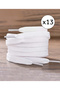 13 Pairs of White Sports Shoelaces, 120 cm Length, Thick and Flat Laces