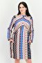 Women Allover Printed Midi Dress, Blue