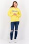 Women Long Sleeves Brand Logo Hooded Sweatshirts, Yellow - 3