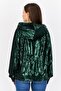 Women Sequins Long Sleeve Hoodie, Green - 3
