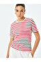 Cotton Crew Neck Short Sleeve Striped T-Shirt