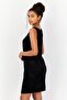 Women Solid Mini Dress, Black - 2