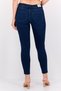 Women Skinny Fit Mid Rise Straight Leg Stretchable Jeans, Dark Blue - 4