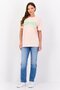Women Crew Neck Short Sleeves Brand Logo T-Shirt, Peach - 2
