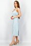 Women Plain Sleeveless Midi Dress, Powder Blue - 2