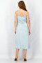 Women Plain Sleeveless Midi Dress, Powder Blue - 3