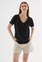 V-Neck 100% Cotton T-Shirt Black