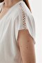 V-Neck 100% Cotton Blouse White - 5