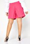 Women High Rise Solid Basic Shorts, Fuchsia - 4