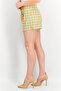 Women Checkered Pull On Basic Shorts, Orange - 3