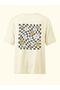 Beige Oversize Unisex T-Shirt with Daisy Back Print - 2