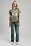 Grow Women's 100% Cotton O-Neck T-Shirt Khaki