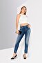 Women Regular Fit Washed Stretchable Denim Jeans, Blue - 4