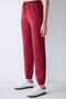 Burgundy High Waist Ribbed Sweatpants