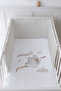 Baby Bedside Protector and Printed Sheet Sleeping Set - Royal Series - Welcome Baby Stork