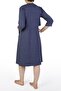 Navy Blue Maternity Tunic Nightgown Short Sleeve Lycra - 2