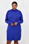 Women Plus Size Textured Midi Dress, Blue