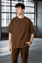 Comfortable Fit Muslin Fabric Men's T-Shirt - Brown - 5