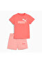 Ess Tee and Shorts Set Peach Frost