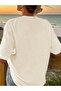 Beige Oversize T-Shirt with Strawberry Print - 2