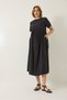 Women's Black Short Sleeve Asymmetrical Stitching Detailed Pocketed Summer Modal Dress 60283187 - 2