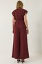 Women's Burgundy Double Breasted Collar Waist Tie Lined Vest Pleated Loose Trousers Suit 9306 60281025 - 7