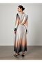 Gradient Patterned Satin Skirt with Tie Detail - Gradient Patterned - Refka - 5