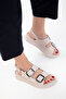 Beige Genuine Leather Women's Sandals 20530 - 2