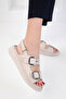 Beige Genuine Leather Women's Sandals 20530 - 6