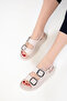 Beige Genuine Leather Women's Sandals 20530 - 4
