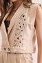 Women's Ecru Guipure Detailed Cotton Gabardine Vest Ylk- 19000063 - 7