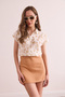 Women's Rose Beige Flared Linen Bat Shirt Gml- 19001317 - 3