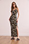 Women's Green Side Slit Strap Maxi Knitted Dress Elb- 19002377 - 4