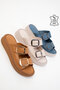 Beige Genuine Leather Women's Slippers 20521 - 4