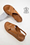Tan Genuine Leather Women's Sandals 20537 - 5