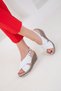 White Genuine Leather Women's Wedge Heeled Shoes 20518 - 6