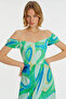 Strapless Midi Size Patterned Dress - 2