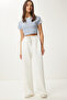 Women's Ecru Wide Leg Modal Sweatpants Ub00361 - 2