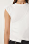 Women's Bone Padded Asymmetrical Knitted Blouse Cr00480 - 5