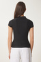 Women's Black Polo Neck Zippered Knitted Blouse Ci00114 - 6
