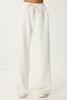 Women's Ecru Wide Leg Modal Sweatpants Ub00361 - 5