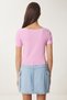 Women's Pink Bow Knitted T-Shirt Mc00296 - 5