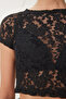 Women's Black Lace Stretchy Crop Blouse Kh00094 - 4