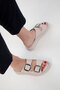 Beige Genuine Leather Women's Slippers 20521 - 3