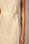 White Belted Linen Blend Straight Cut Mini Woven Dress Twoss25El00705 - 3