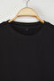 Siyah Oversize/Geniş Kesim Pamuklu Kalın Basic T-Shirt TEDSS25TS00005 - 2