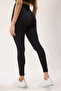 Siyah Fitilli Tam Boy Örme Spor Tayt THMSS25TY00022 - 3